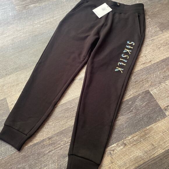 SikSILK Men’s Embroidered Floral Track Pant - Picture 3 of 9